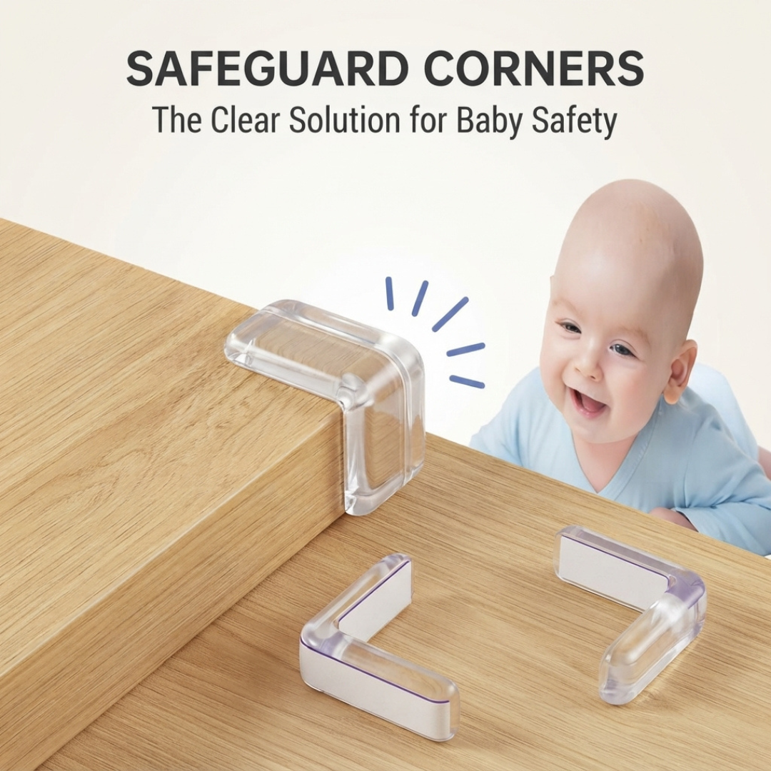 4-Pack Baby Silicone Corner Protectors | Child Safety Edge Guards